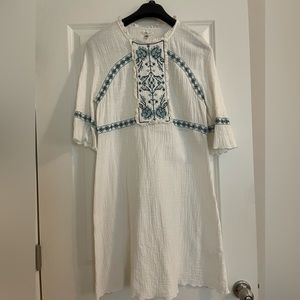 white embroidered dress